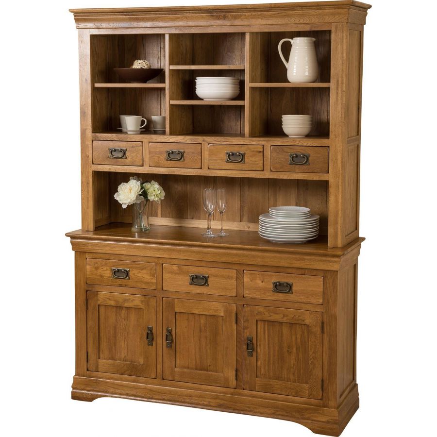 French Chateau Large Dresser Oak Furniture King