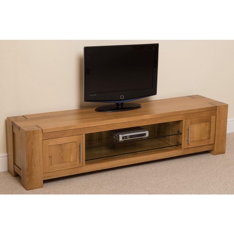 Kuba Solid Widescreen Tv Unit Oak, Oak Tv Cabinet Uk