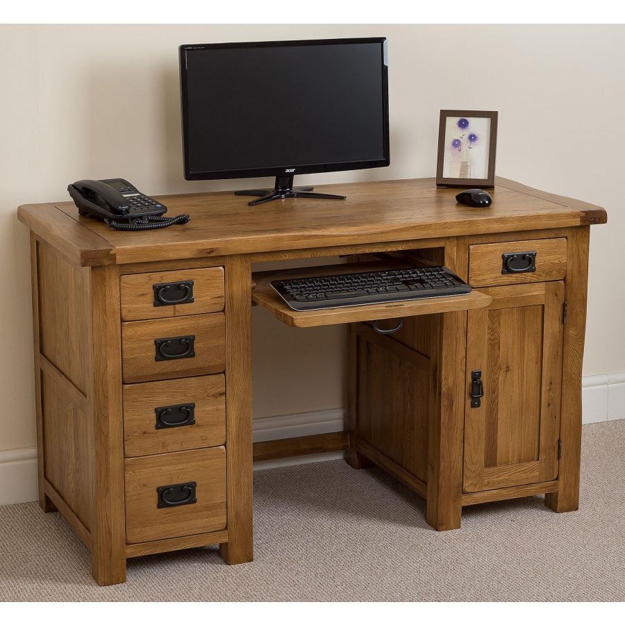 Cotswold Oak Computer Desk I Free UK Delivery