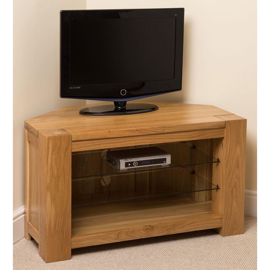 Kuba Solid Oak Corner Tv Unit Free Uk Delivery