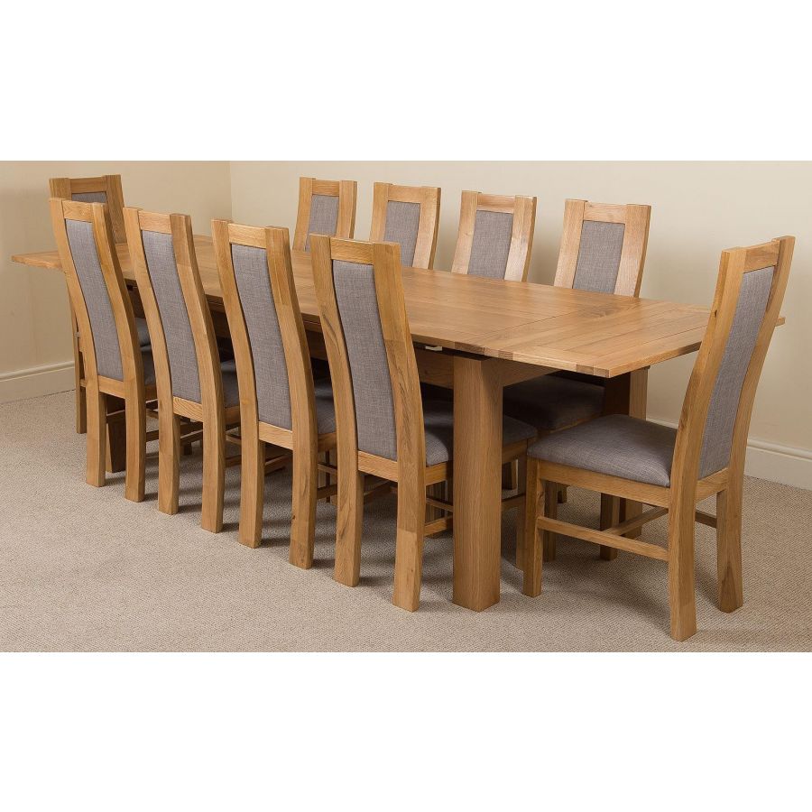 Richmond Large Oak Dining Set 10 Stanford Chairs