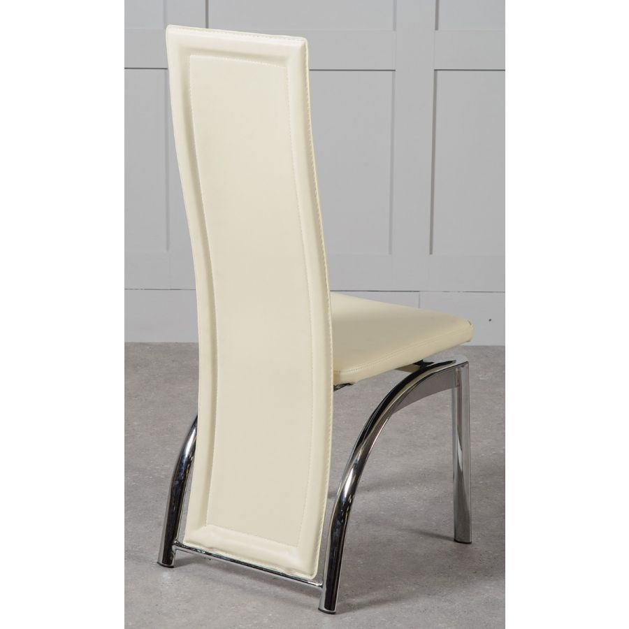 Ivory faux leather dining cheap chairs