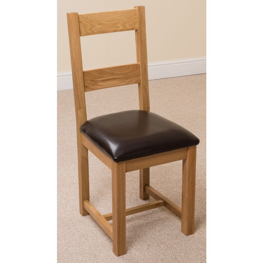 Kuba Medium Oak Dining Table with 6 Lincoln Oak Chairs