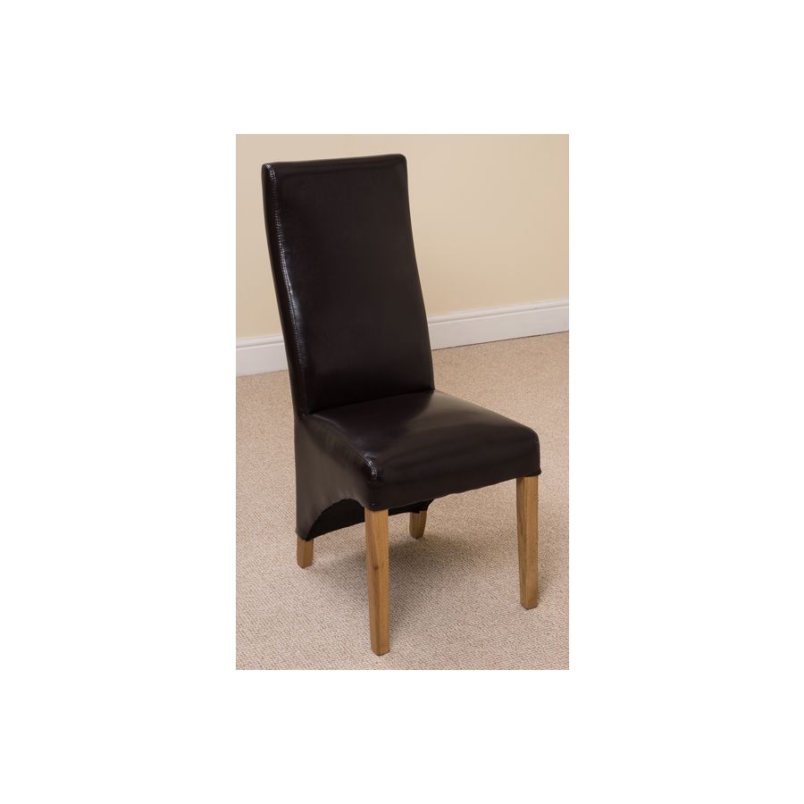 Hampton Small Oak Extending Dining Table with 4 Lola Brown Leather Chairs