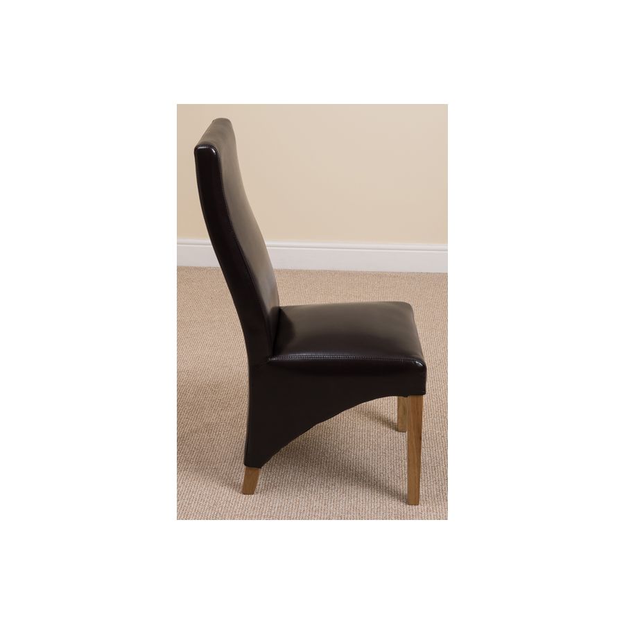 Seattle Oak Extending Dining Table and 4 Lola Brown Leather Dining Chairs