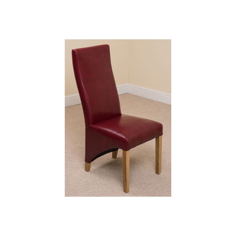 Seattle Oak Extending Dining Table and 4 Lola Burgundy Leather Dining Chairs