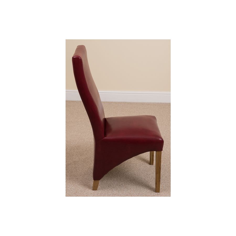 Seattle Oak Extending Dining Table and 4 Lola Burgundy Leather Dining Chairs