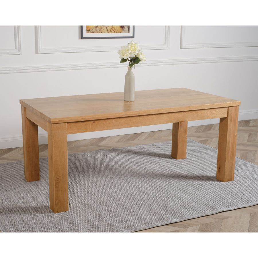 Dakota Large Oak Dining Table With 6 Berkeley Oak Chairs Oak Furniture King