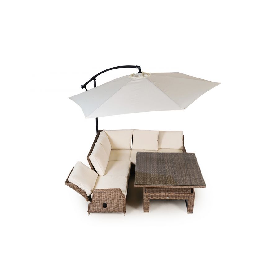 Dorset Modular Rattan Corner Sofa Dining Set - Brown