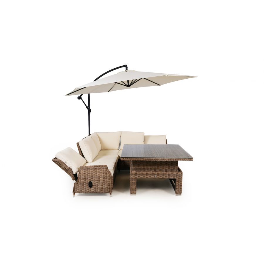 Dorset Modular Rattan Corner Sofa Dining Set - Brown