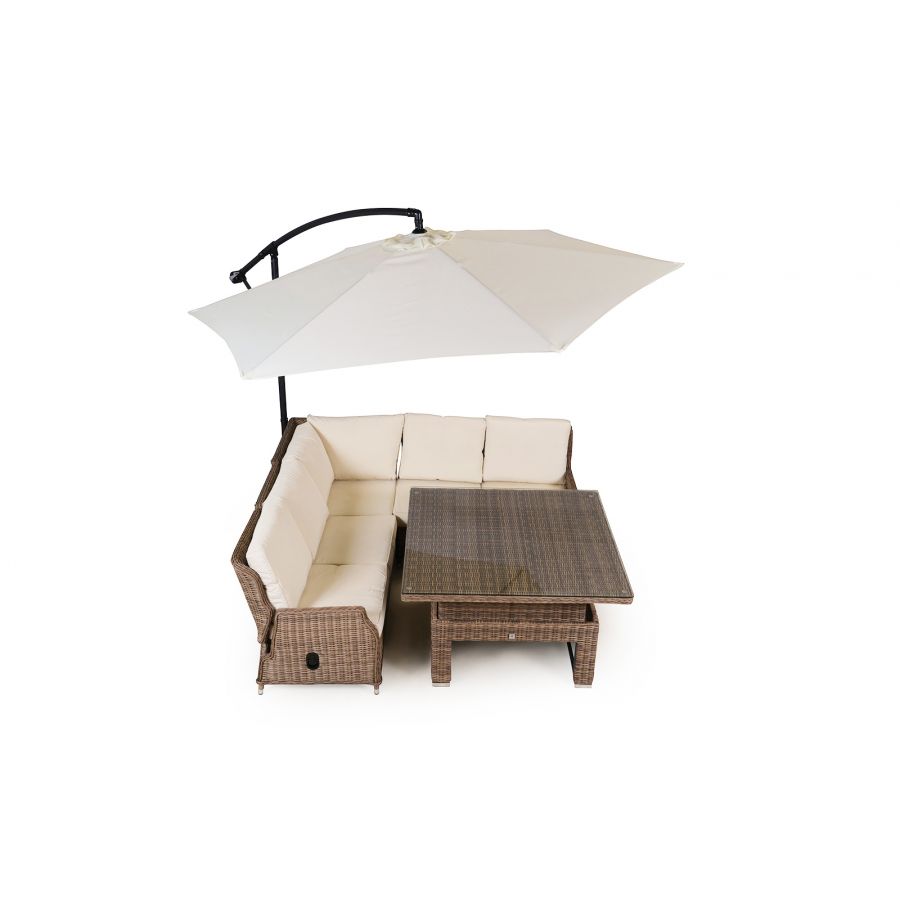 Dorset Modular Rattan Corner Sofa Dining Set - Brown