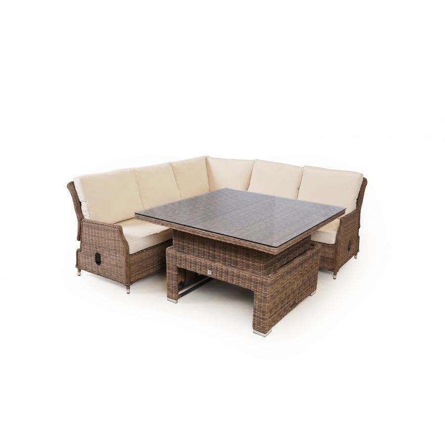 Dorset Modular Rattan Corner Sofa Dining Set - Brown