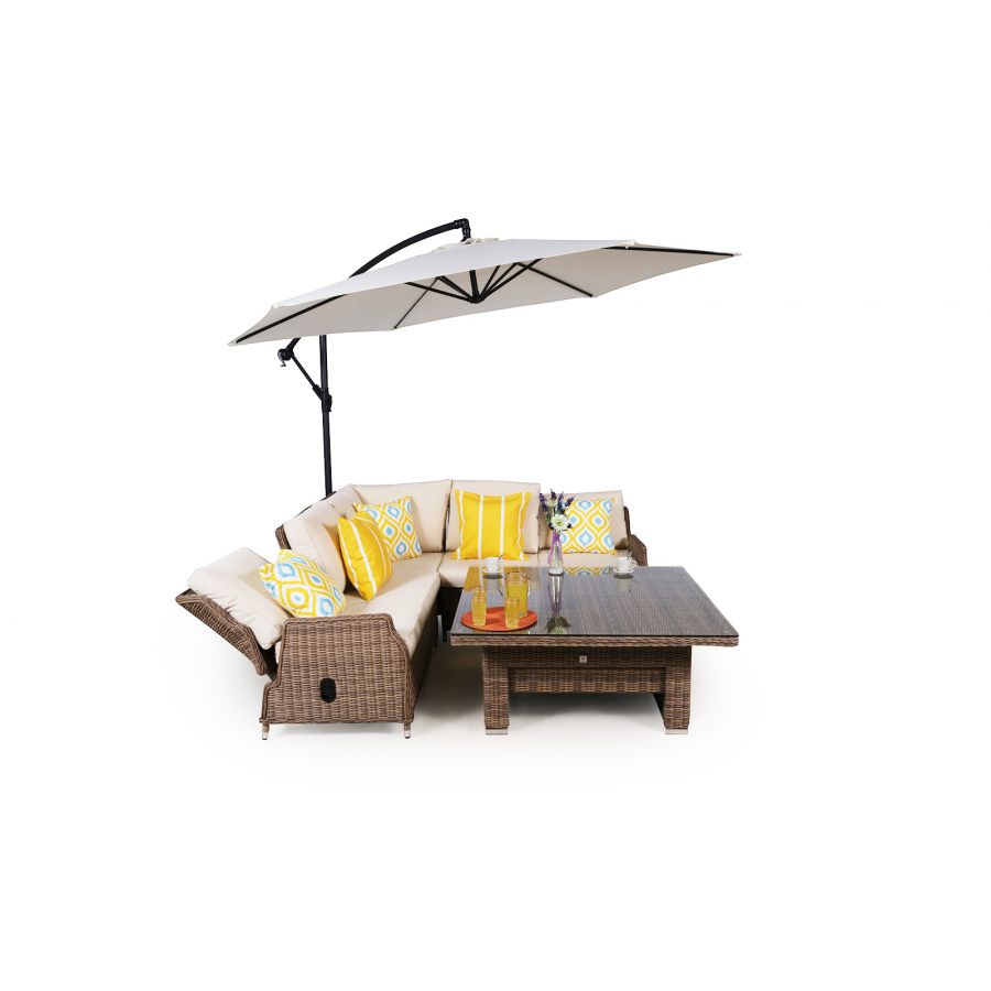 Dorset Modular Rattan Corner Sofa Dining Set - Brown