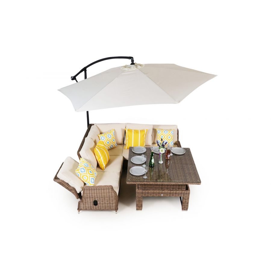 Dorset Modular Rattan Corner Sofa Dining Set - Brown