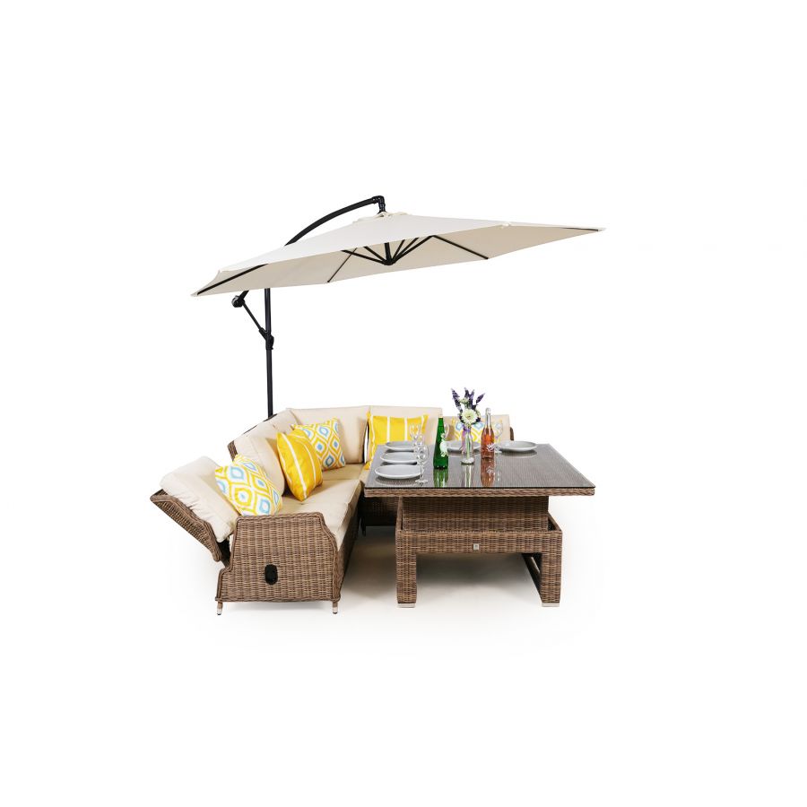 Dorset Modular Rattan Corner Sofa Dining Set - Brown