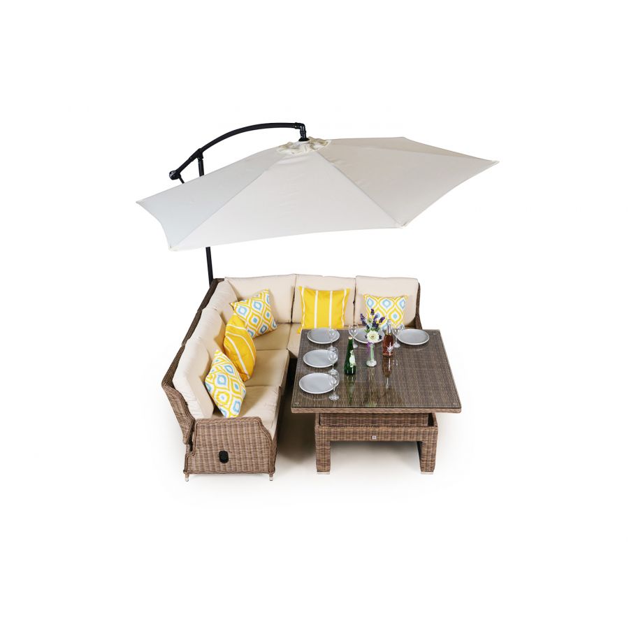 Dorset Modular Rattan Corner Sofa Dining Set - Brown