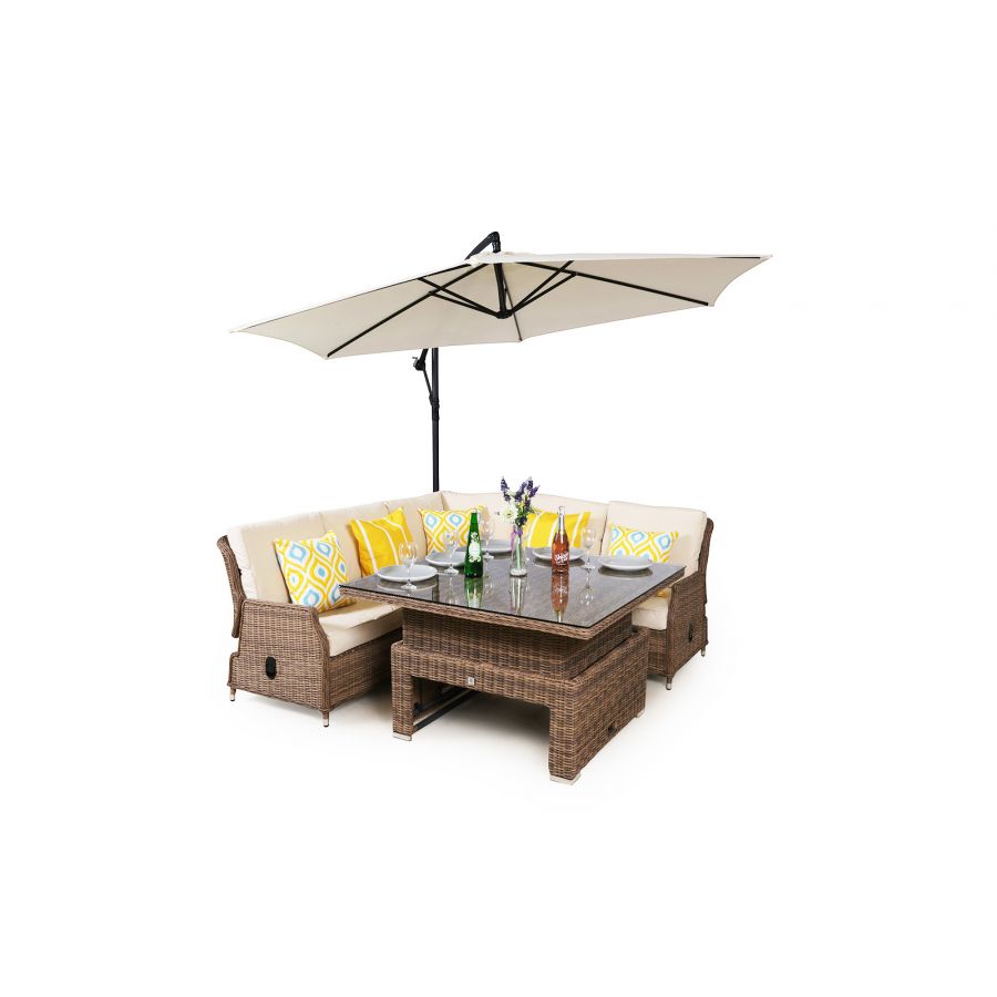 Dorset Modular Rattan Corner Sofa Dining Set - Brown