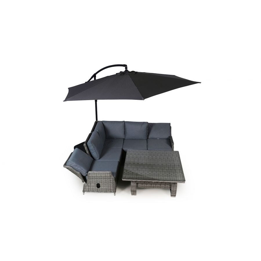 Dorset Modular Rattan Corner Sofa Dining Set - Grey