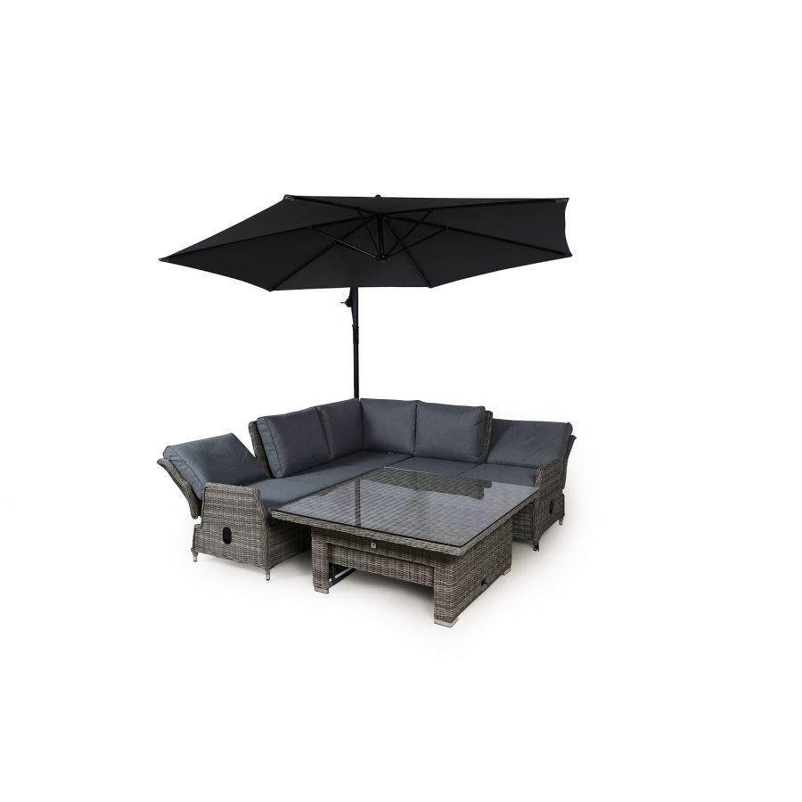 Dorset Modular Rattan Corner Sofa Dining Set - Grey