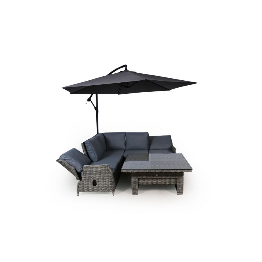 Dorset Modular Rattan Corner Sofa Dining Set - Grey