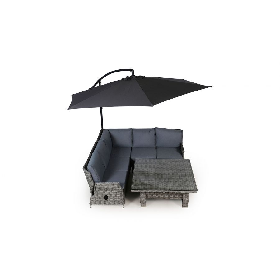 Dorset Modular Rattan Corner Sofa Dining Set - Grey