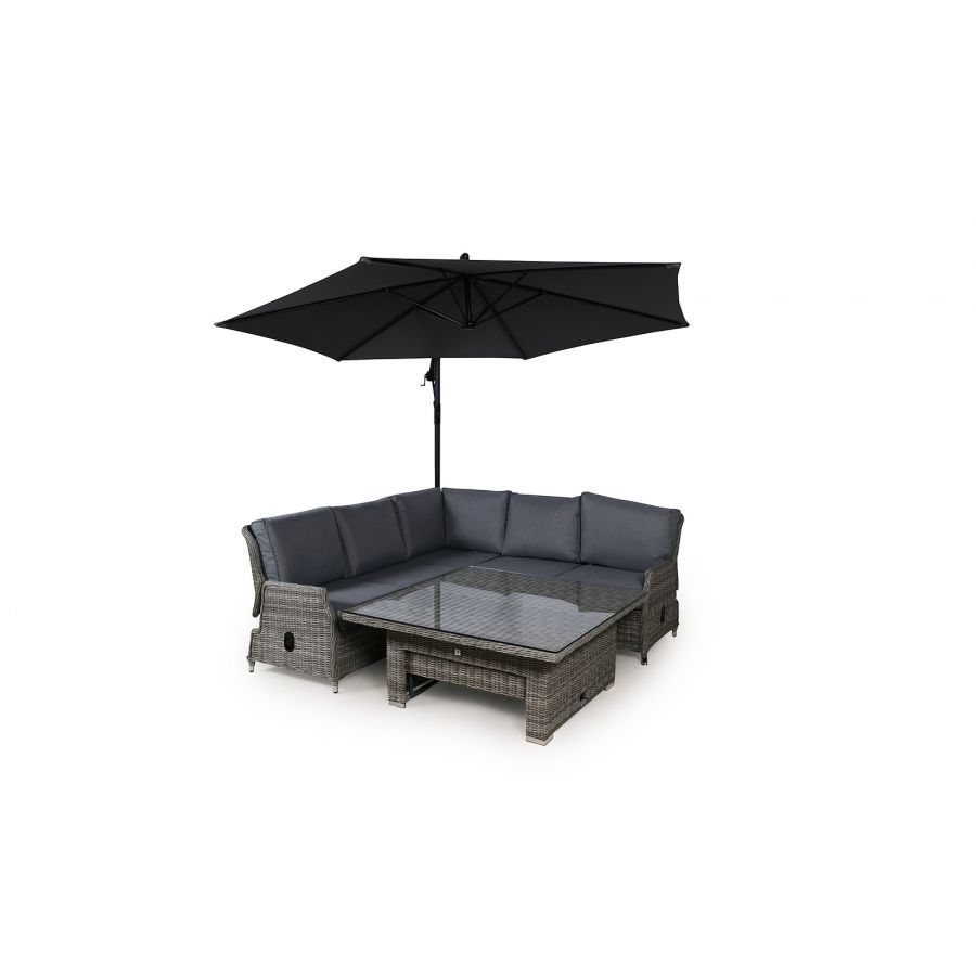 Dorset Modular Rattan Corner Sofa Dining Set - Grey