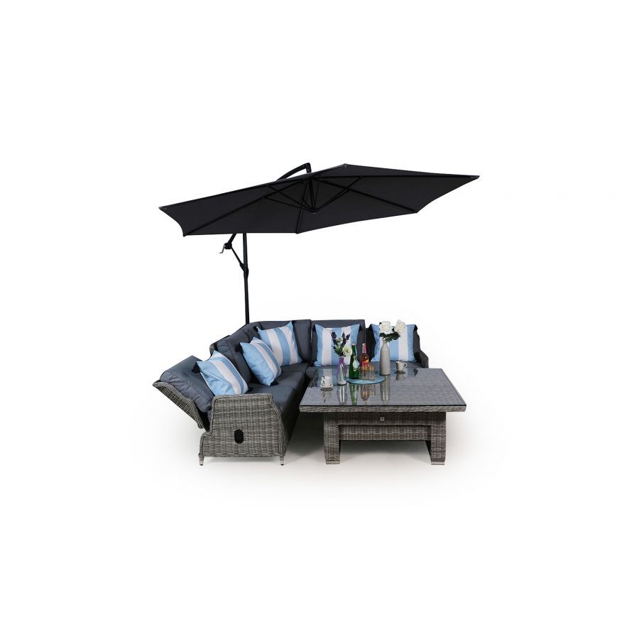 Dorset Modular Rattan Corner Sofa Dining Set - Grey