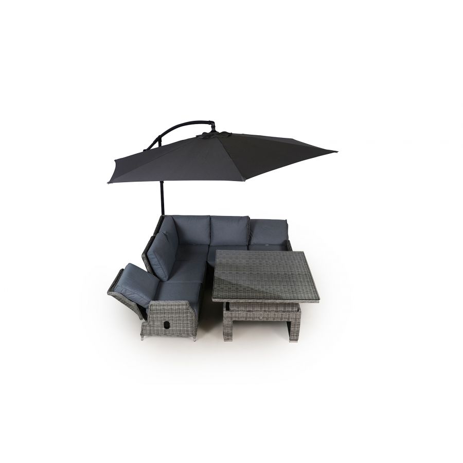 Dorset Modular Rattan Corner Sofa Dining Set - Grey