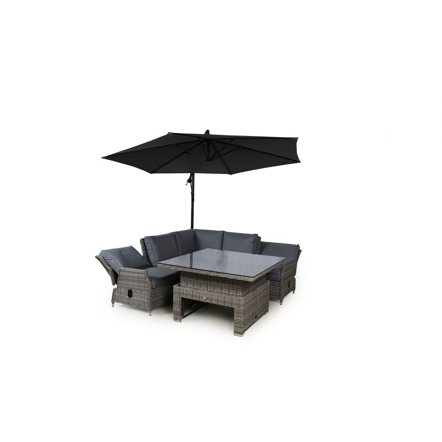 Dorset Modular Rattan Corner Sofa Dining Set - Grey