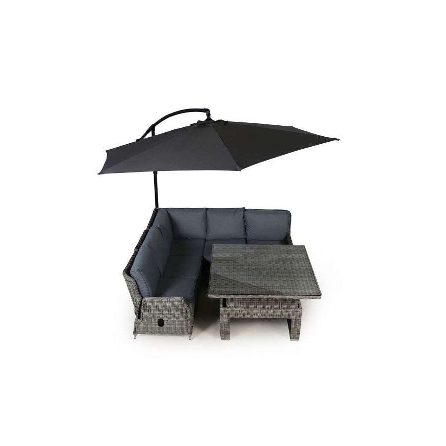 Dorset Modular Rattan Corner Sofa Dining Set - Grey