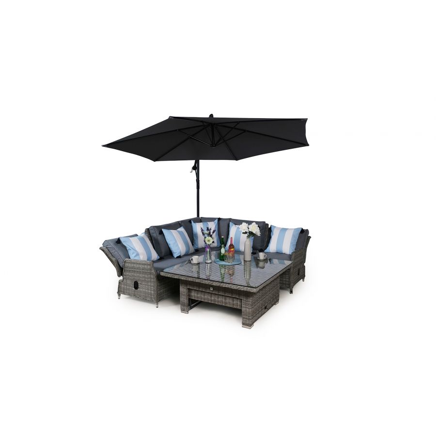 Dorset Modular Rattan Corner Sofa Dining Set - Grey