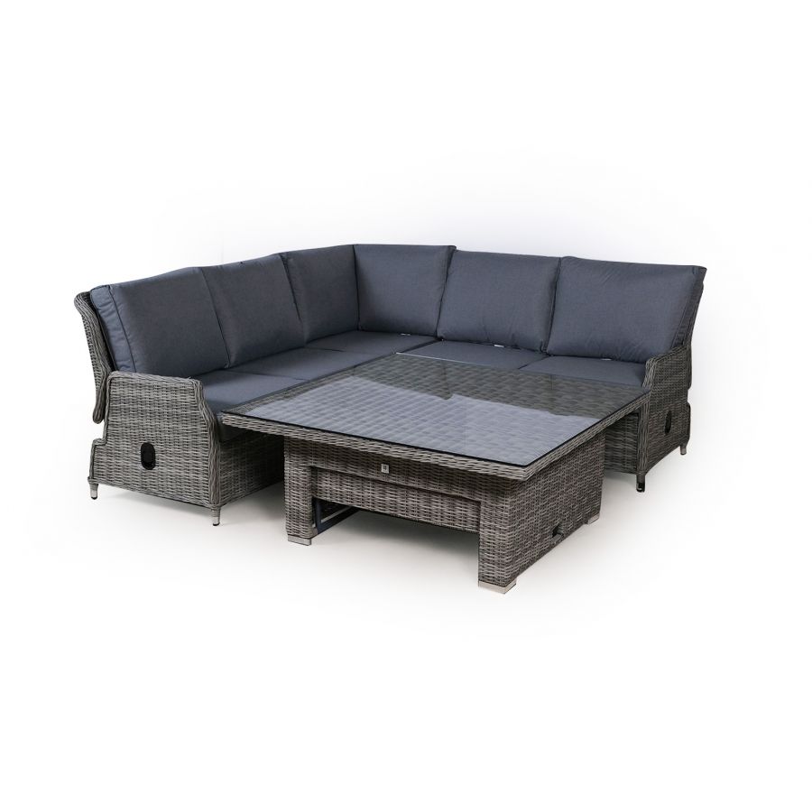 Dorset Modular Rattan Corner Sofa Dining Set - Grey