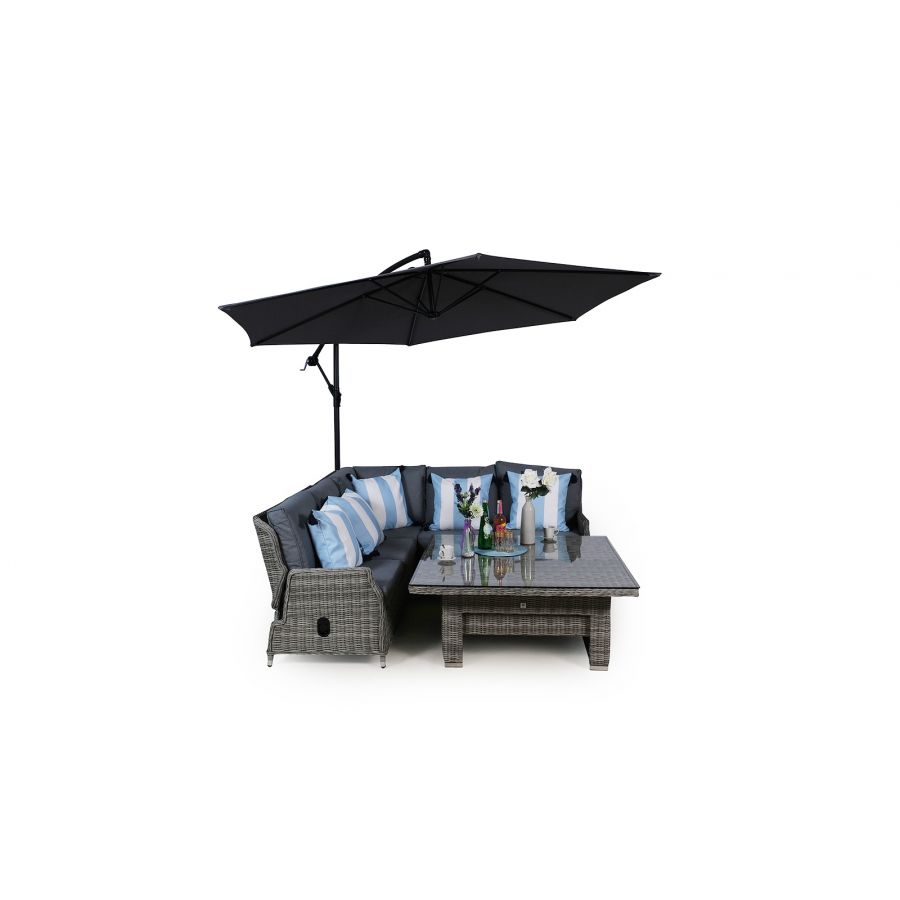 Dorset Modular Rattan Corner Sofa Dining Set - Grey