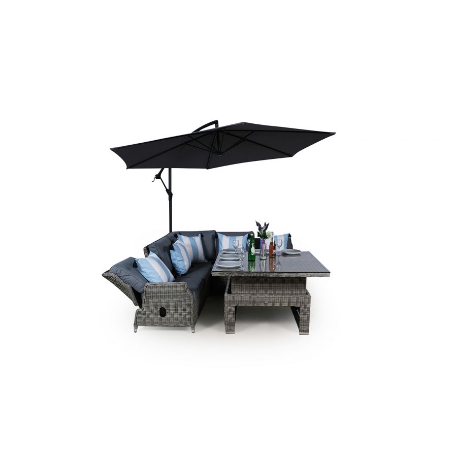 Dorset Modular Rattan Corner Sofa Dining Set - Grey