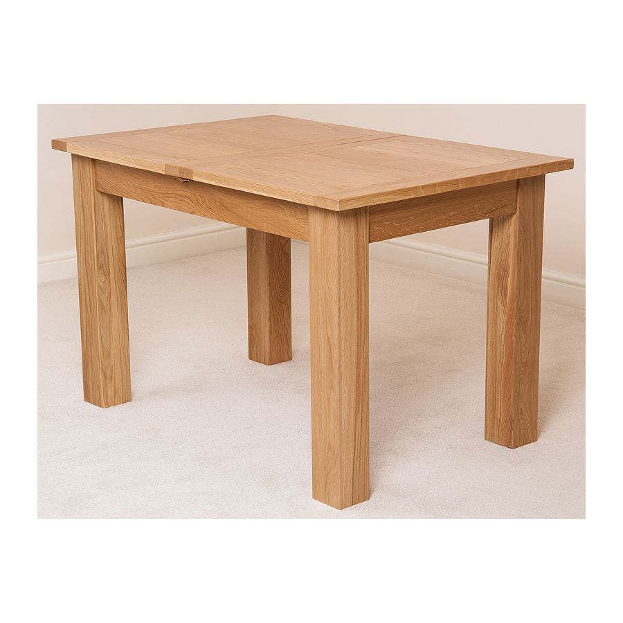 Hampton Small Oak Extending Dining Table with 6 Lola Burgundy Leather Chairs