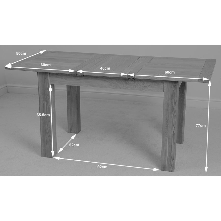 Hampton Small Oak Extending Dining Table with 4 Montana Black Leather Chairs