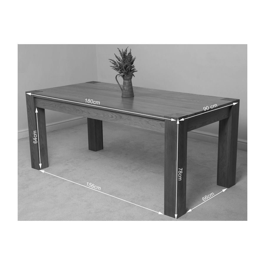 Kuba Large Oak Dining Table with 6 Montana Brown Leather Chairs