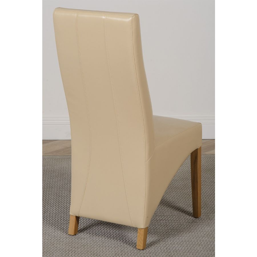 Lola Ivory Leather Dining Chair, Ivory Leather Chairs