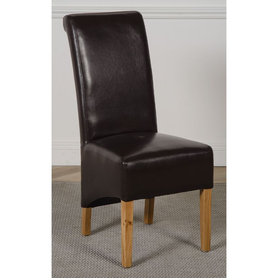 Montana Brown Leather Dining Chair, Tall Leather Dining Chairs