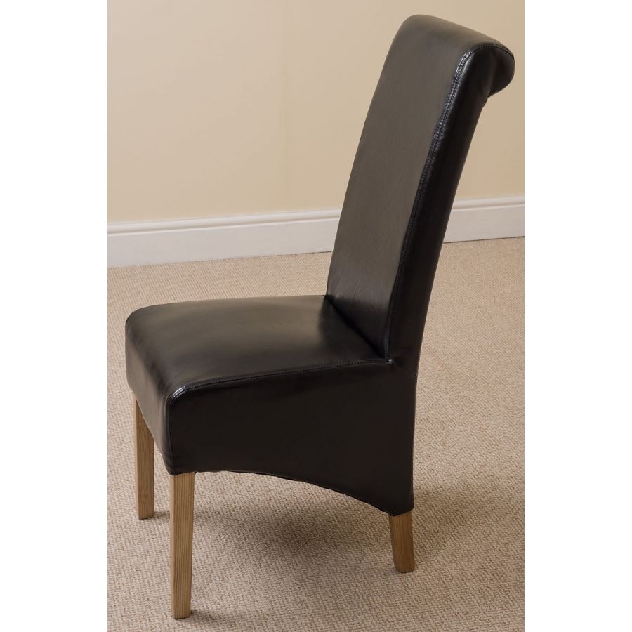 Oslo 150 x 90cm Medium Oak Dining Set with 4 Montana Black Leather Chairs