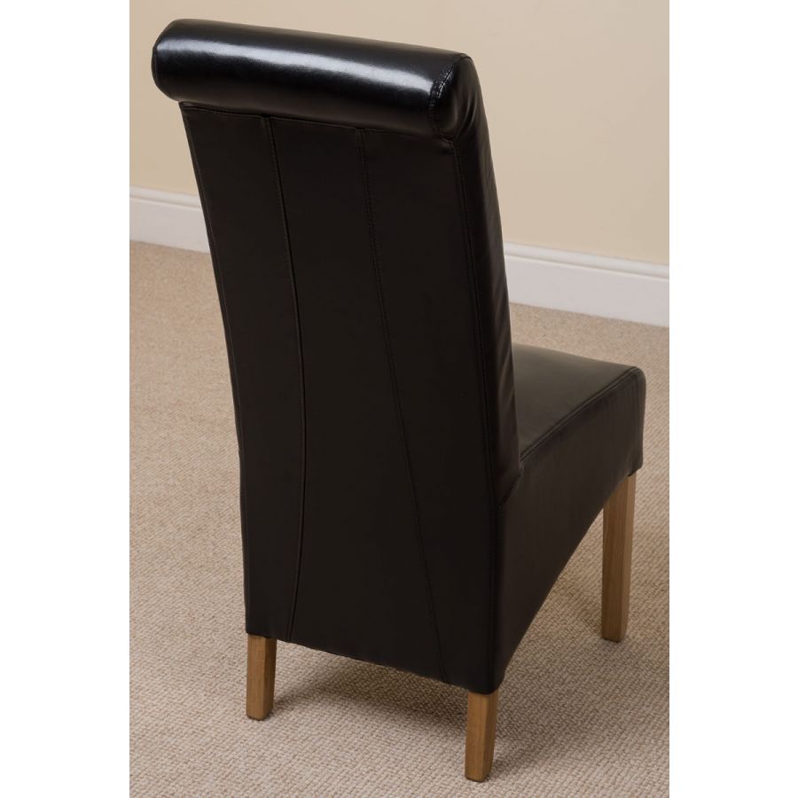 Oslo 150 x 90cm Medium Oak Dining Set with 4 Montana Black Leather Chairs