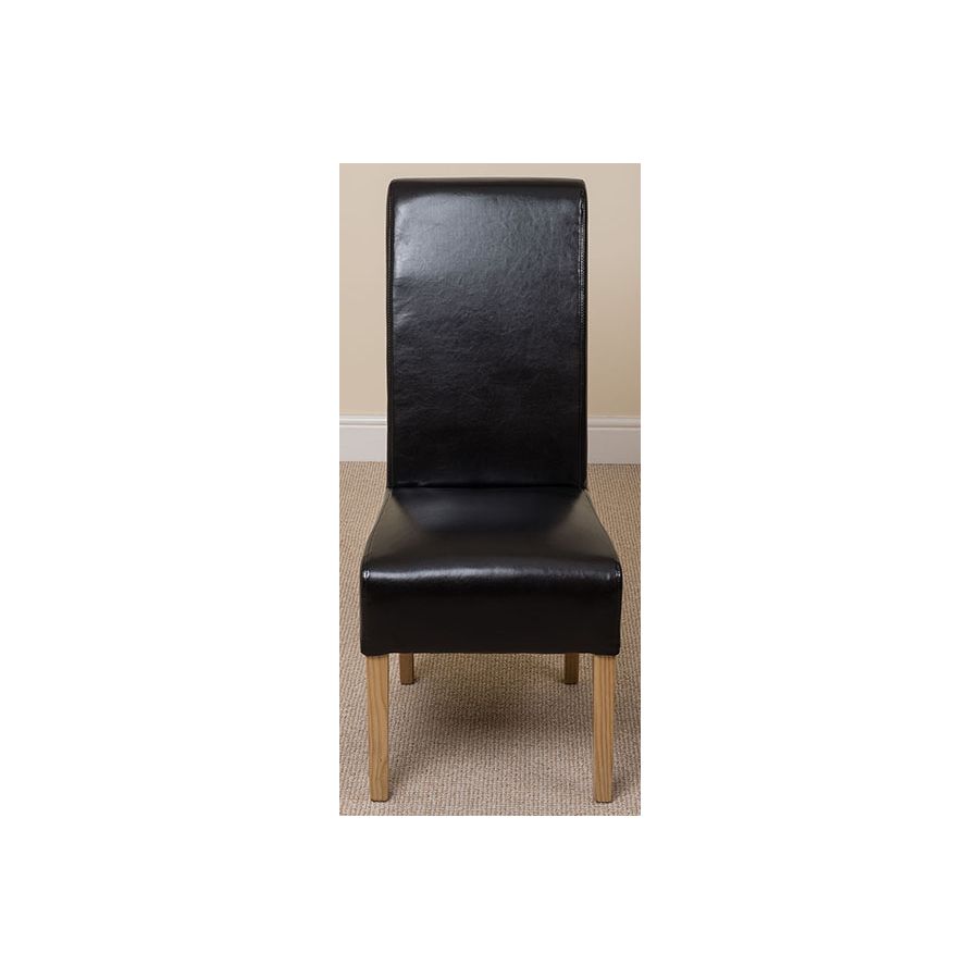 Kuba Extra Large Oak Dining Table with 8 Montana Black Leather Chairs