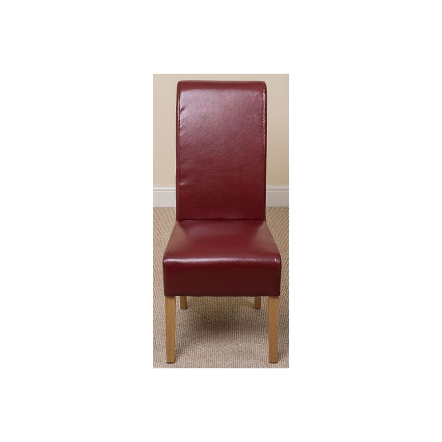 Hampton Small Oak Extending Dining Table with 4 Montana Burgundy Leather Chairs