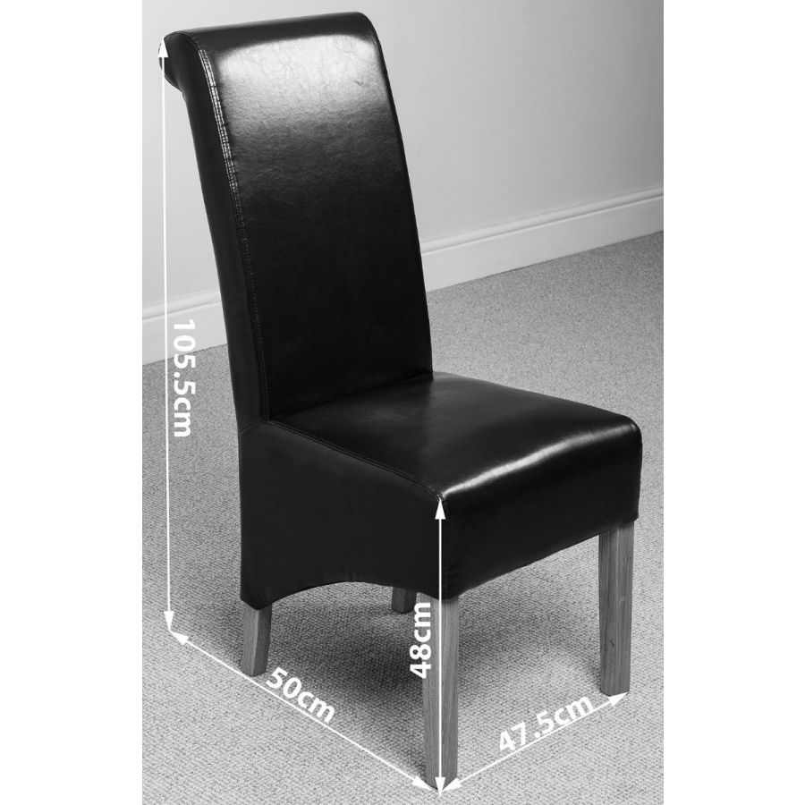 Dakota Small Oak Dining Table with 6 Montana Brown Leather Chairs