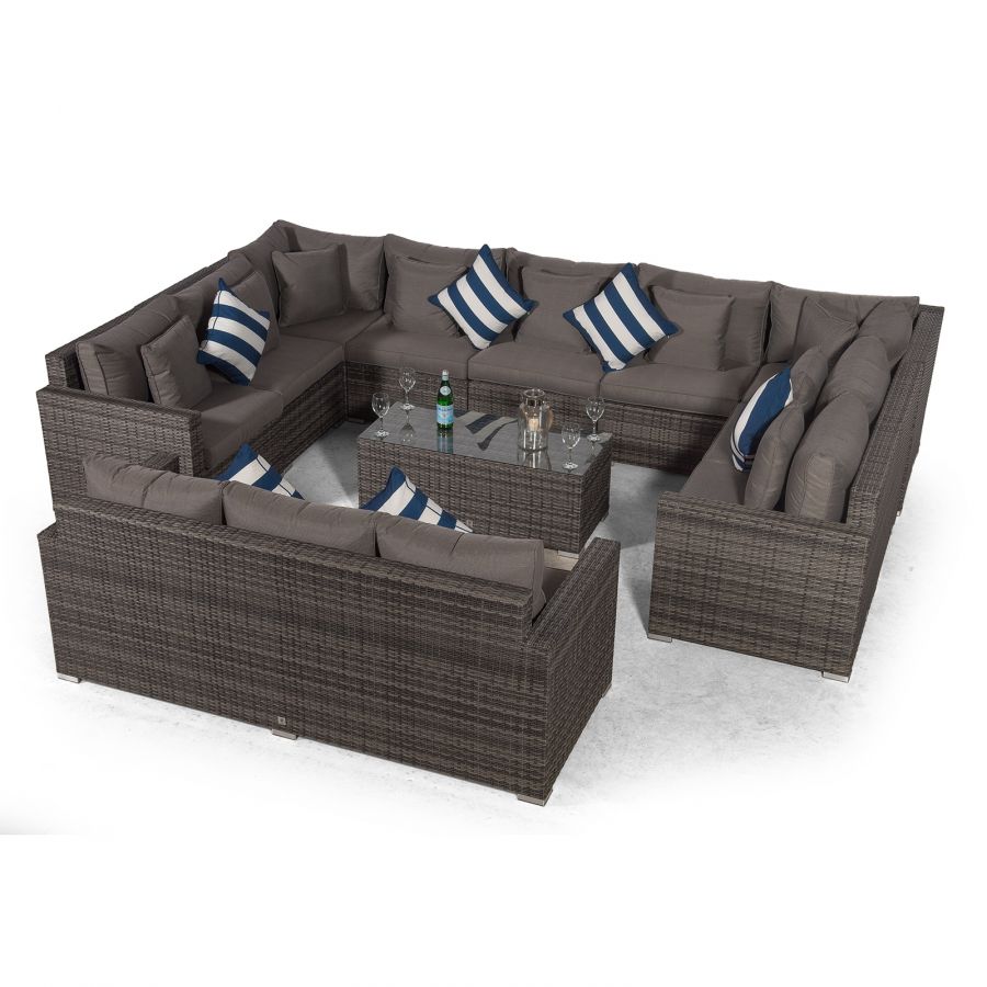 U shaped rattan dining set online