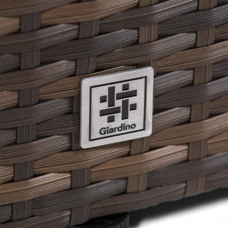 Sydney 4 Seater Drinks Cooler Conversation Dining Set With Square Coffee Table - Brown