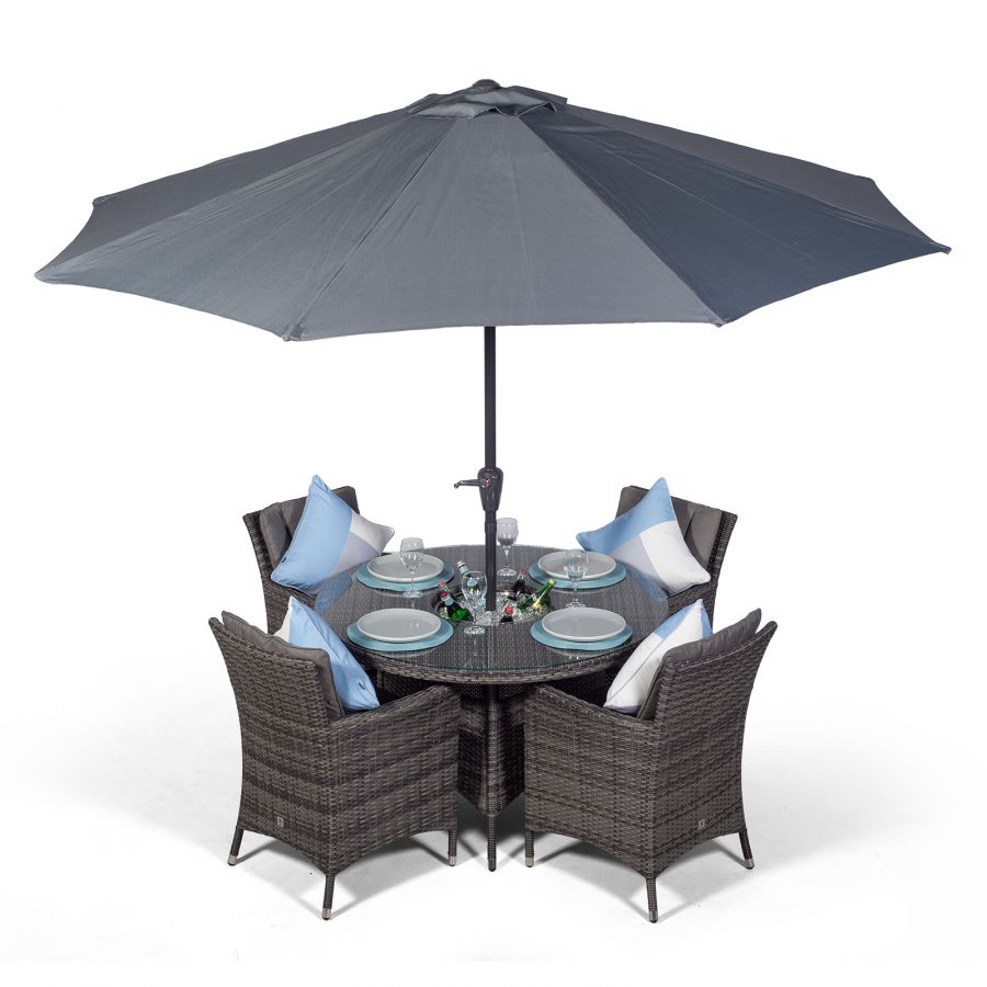 Savannah 120cm Round 4 Seater Rattan, Round 4 Seater Rattan Garden Table And Chairs