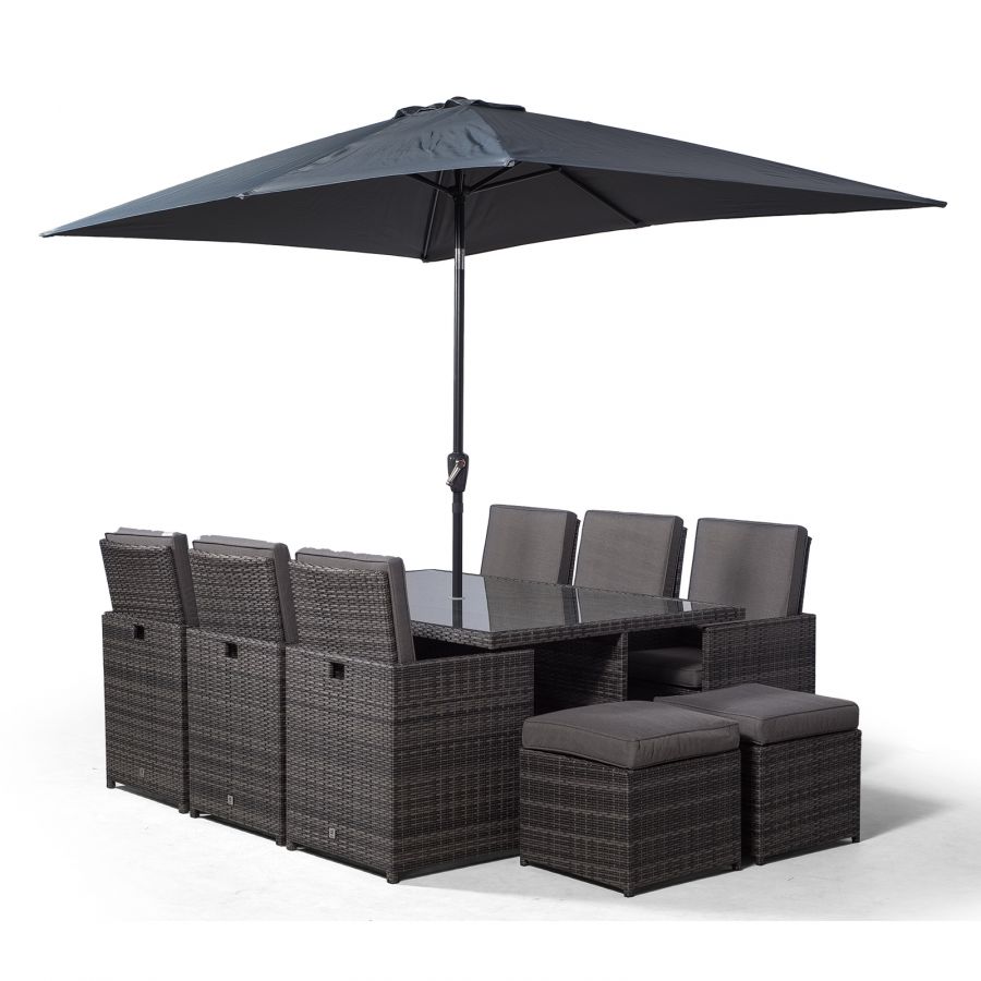 10 Seater Rattan Garden Furniture With Parasol Off 74