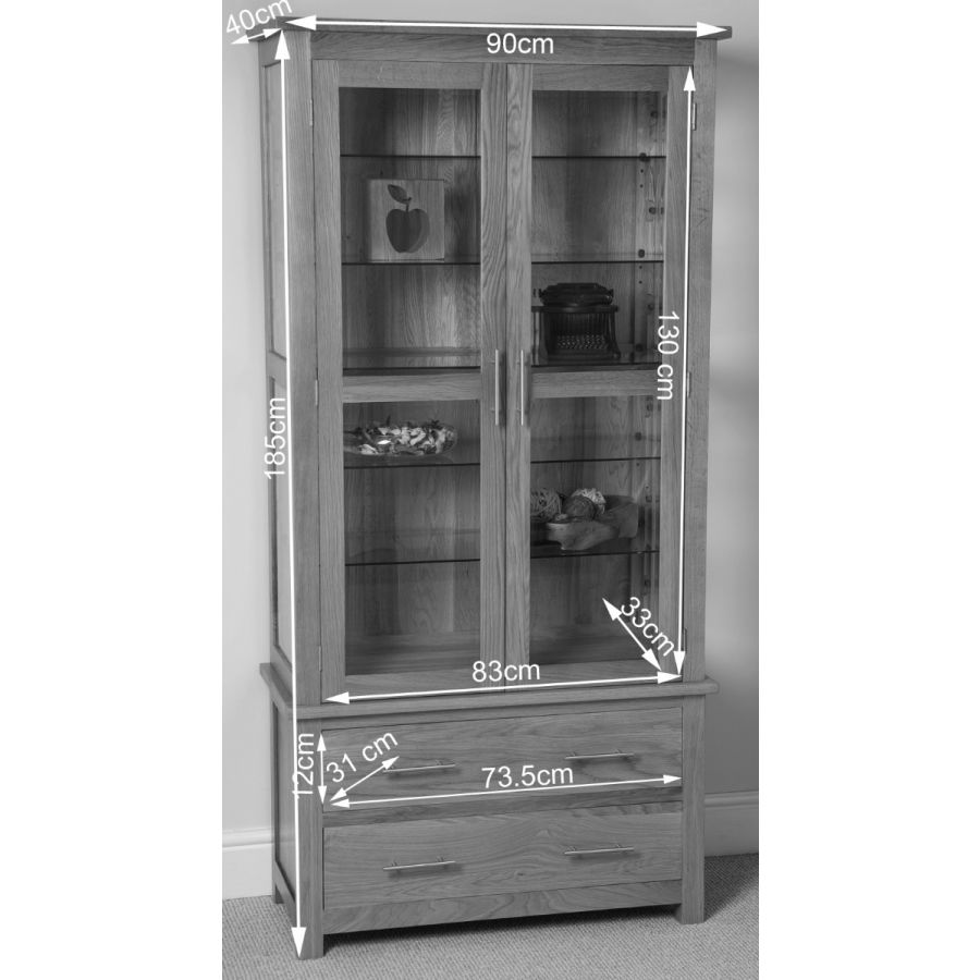 Oslo Solid Oak Display Cabinet