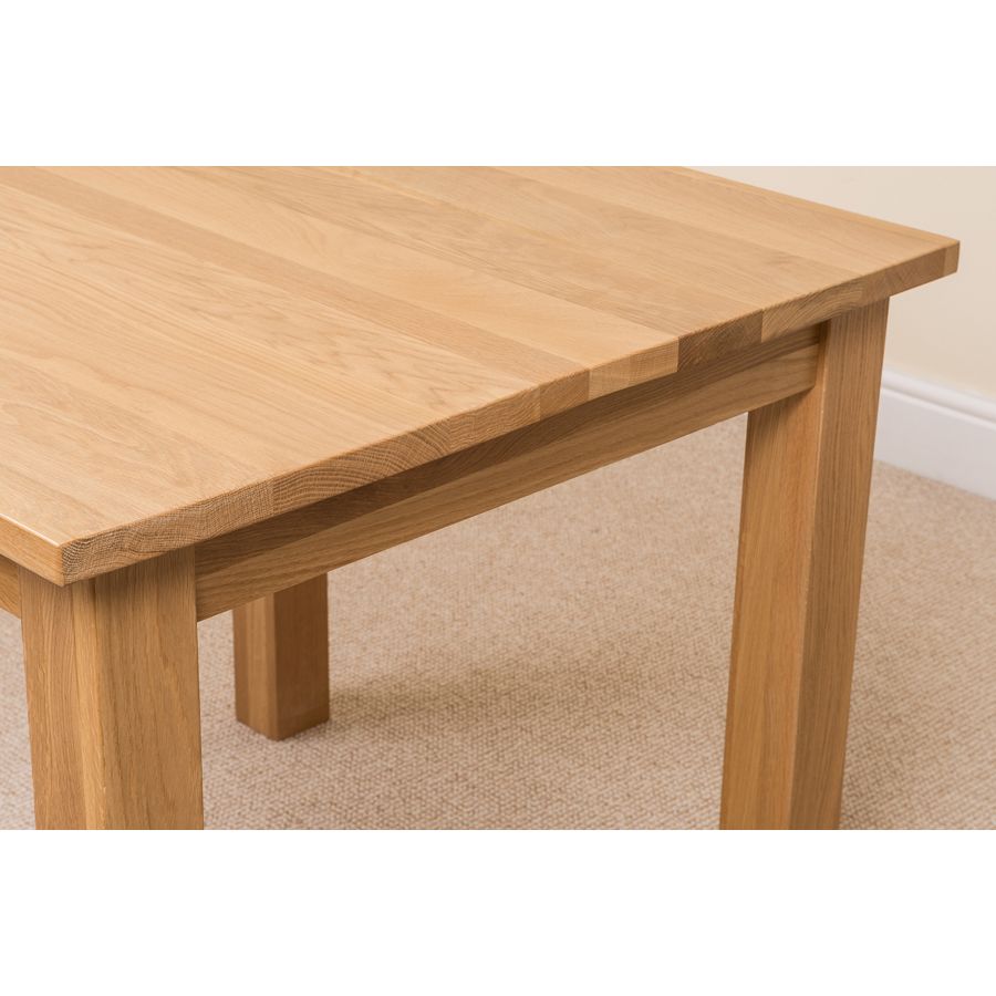 Oslo 90 x 90cm Small Square Oak Dining Set with 4 Lola Brown Leather Chairs